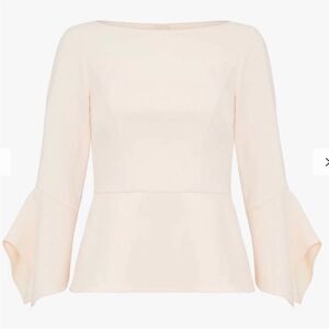 Adrianna Papell NWT Crepe Peplum Top in Satin Blush Size 8